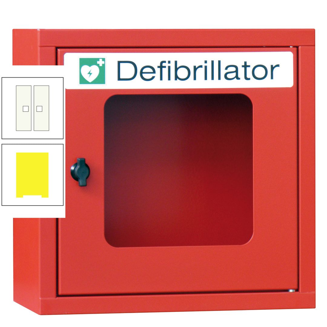 Defibrillatorenschrank - 400 x 400 x 200 mm (HxBxT) - Sichtfenster - anthrazitgrau
