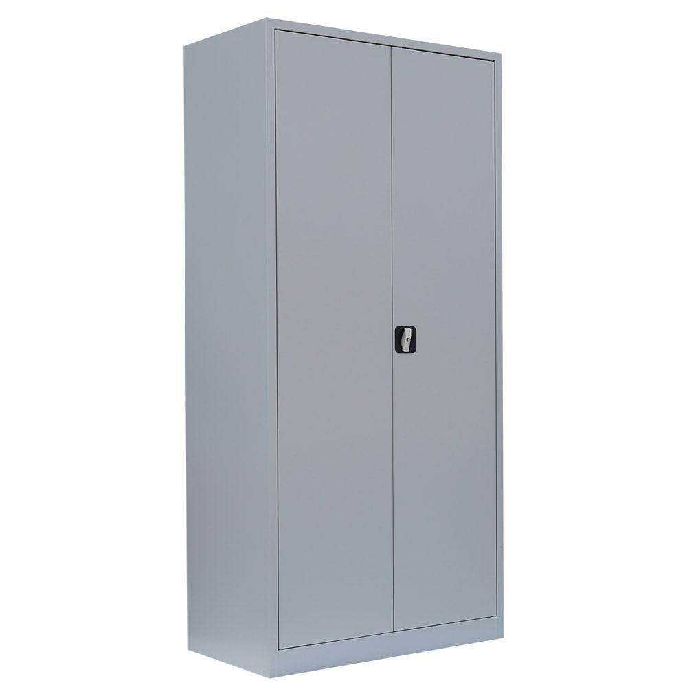 Aktenschrank, Büroschrank, abschließbar, Flügeltüren, 4 Fachböden, 1.950 x 925 x 422 mm (HxBxT), Stahl, Korpus und Türen in enzianblau
