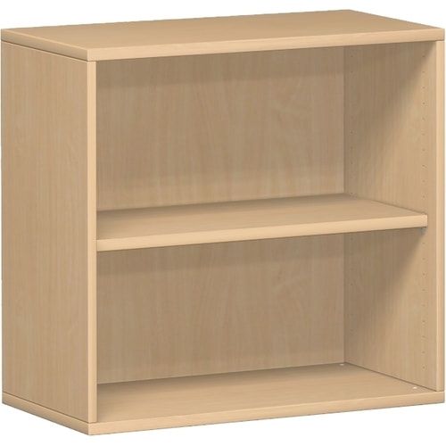Büroregal, Schreibtischhöhe, Metallsockel/Standfüße, Dreischicht-Feinspan, Einlegeboden, 768 x 1.000 x 425 mm (HxBxT), Dekor Ahorn