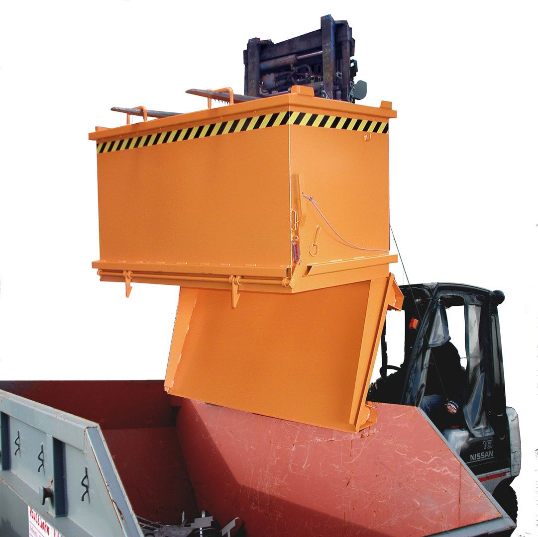 BAUER Klappbodenbehälter - stapelbar - Volumen 1.000 l - 2.000 kg - feuerrot