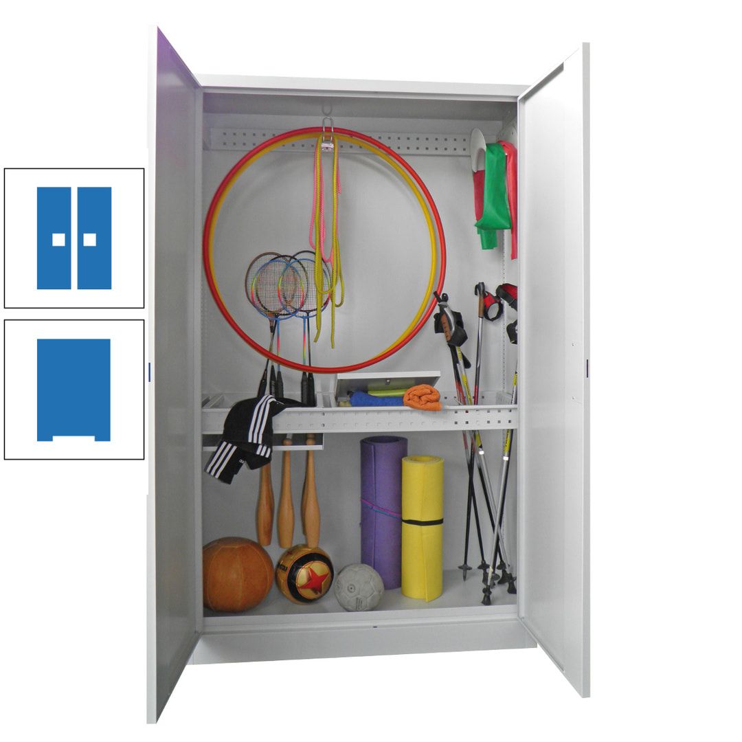 Sportschrank - Vollblechtüren - Variante 1 - 1.950x1.200x500 mm (HxBxT) - anthrazitgrau