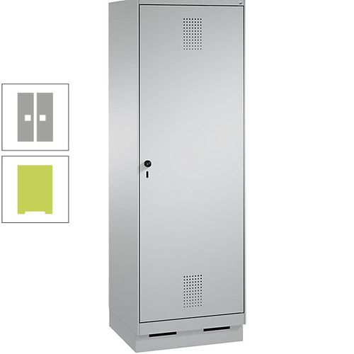 Doppel-Spind, Garderobenschrank, 1 Tür für 2 Abteile a 300 mm, Korpus anthrazitgrau, Türen anthrazitgrau, 1.800 x 600 x 500 mm (HxBxT)