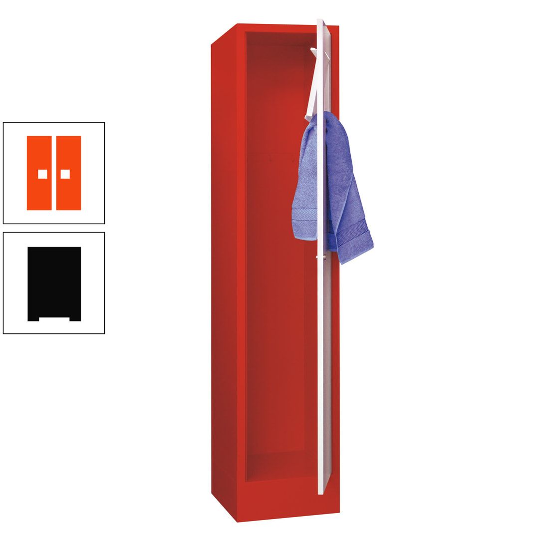 Wäschesammelschrank - 1.850 x 400 x 500 mm (HxBxT) - Sockel - Drehriegel - anthrazitgrau