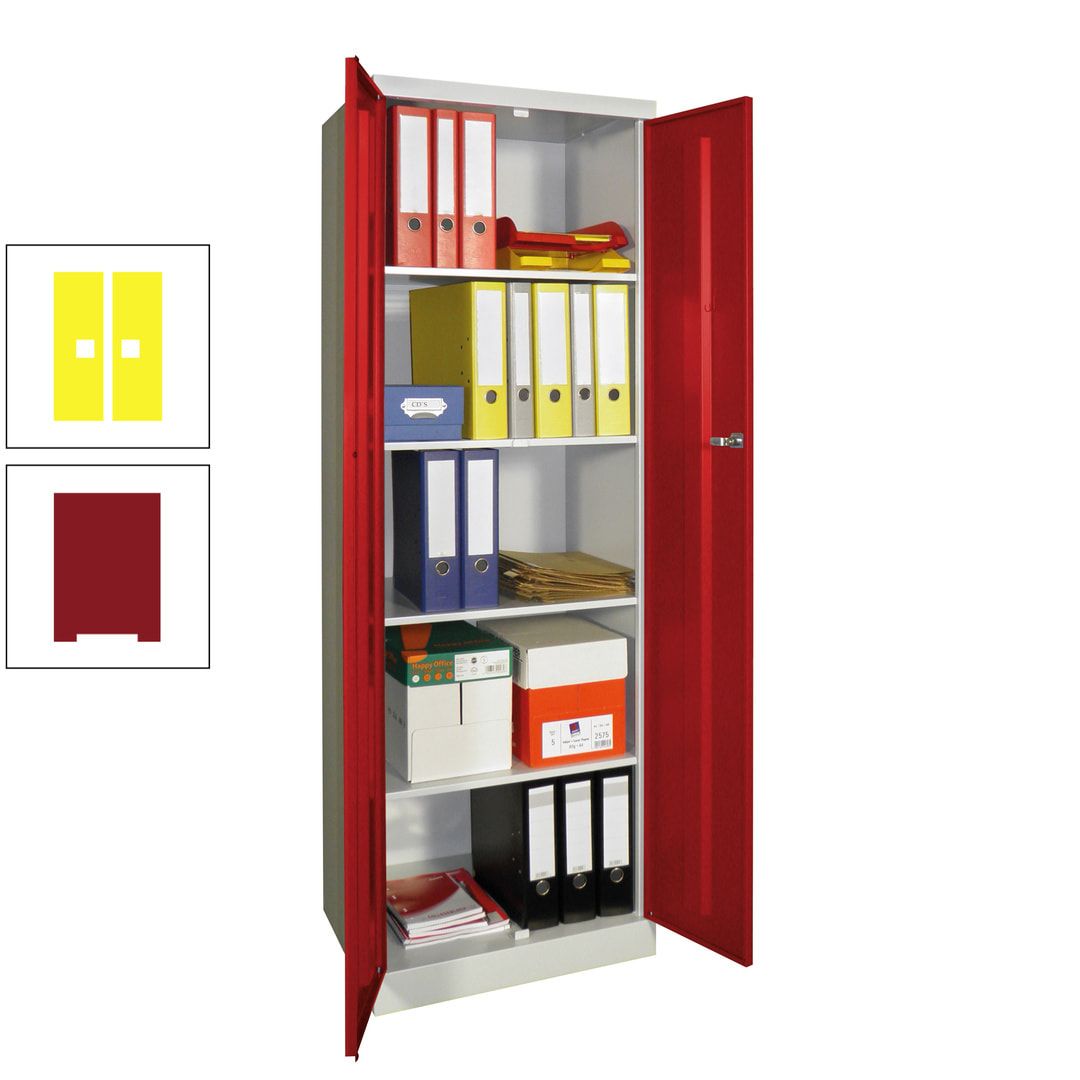 Aktenschrank - Sockel - 4 Böden - 1.800x600x500 mm (HxBxT) - Zylinderschloss - anthrazitgrau