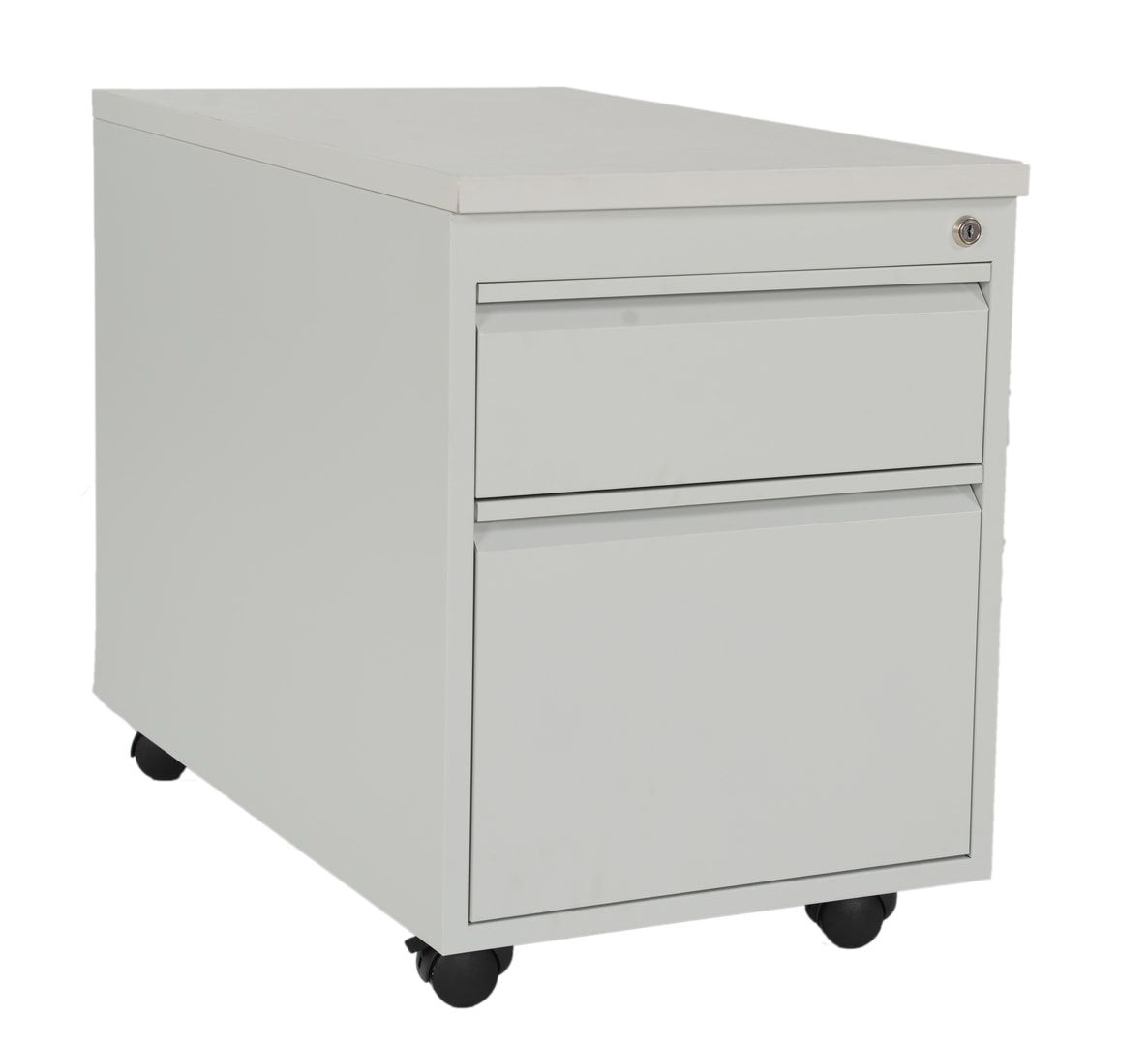 Rollcontainer - Stahl - 2 Schubladen - 620 x 460 x 790 mm (HxBxT) - lichtgrau
