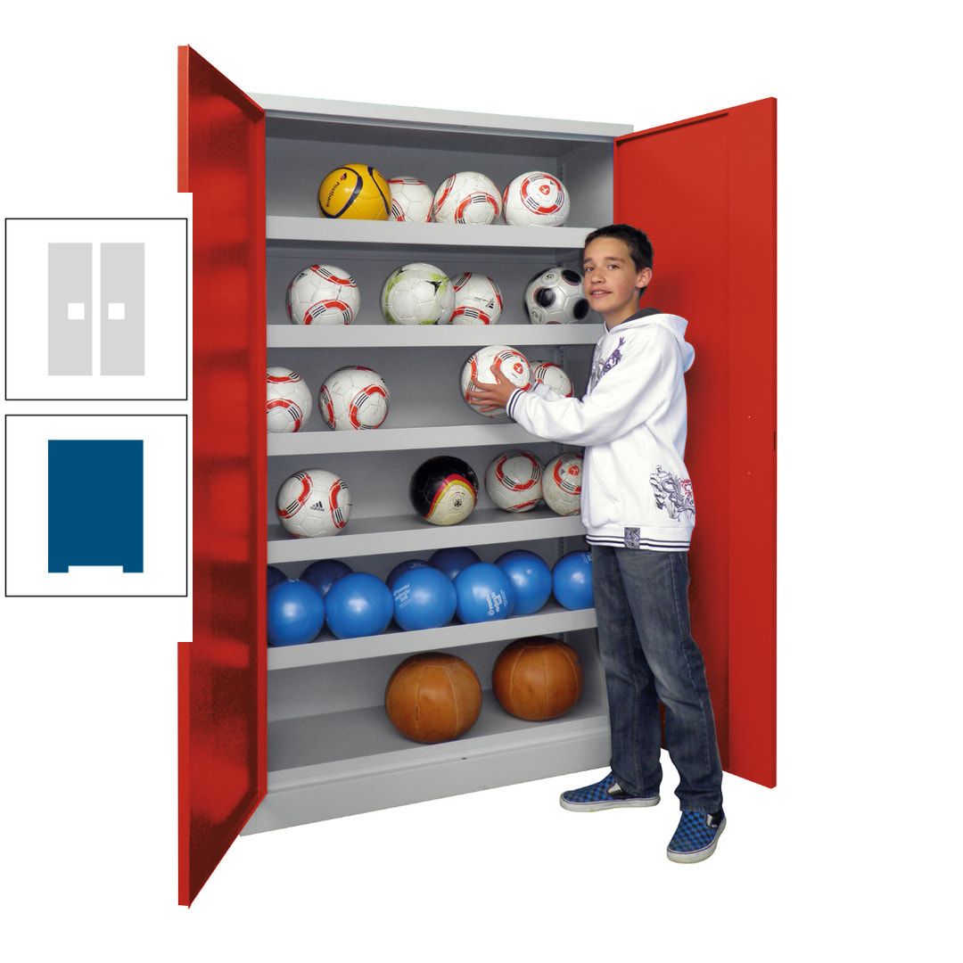 Ballschrank - Vollblechtüren - 5 Böden - 1.950x1.500x500 mm (HxBxT) - anthrazitgrau