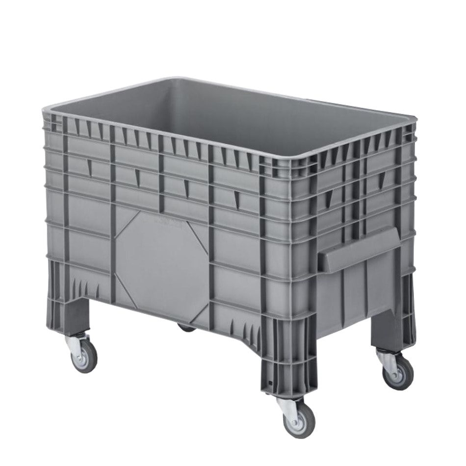 PE Palettenbox - fahrbar - Rollbehälter - 220 l Volumen - 670 x 1.040 x 640 mm (HxBxT) - geschlossene Wände - Transportbox - Rollbox