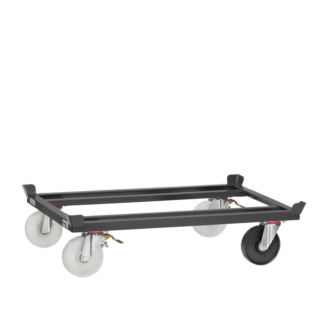 Fetra Palettenfahrgestell für Routenzüge - 1 ESD Rolle - Tragkraft 1.050 kg - 327 x 1.055 x 1.255 mm (HxBxT) - Polyamid Rollen - anthrazitgrau