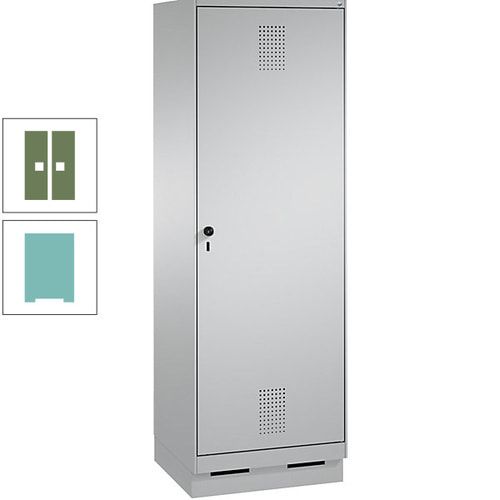 Doppel-Spind, Garderobenschrank, 1 Tür für 2 Abteile a 300 mm, Korpus anthrazitgrau, Türen anthrazitgrau, 1.800 x 600 x 500 mm (HxBxT)