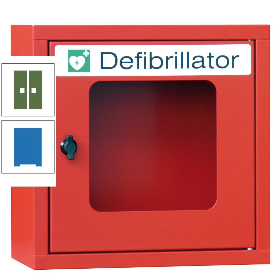 Defibrillatorenschrank - 400 x 400 x 200 mm (HxBxT) - Sichtfenster - anthrazitgrau
