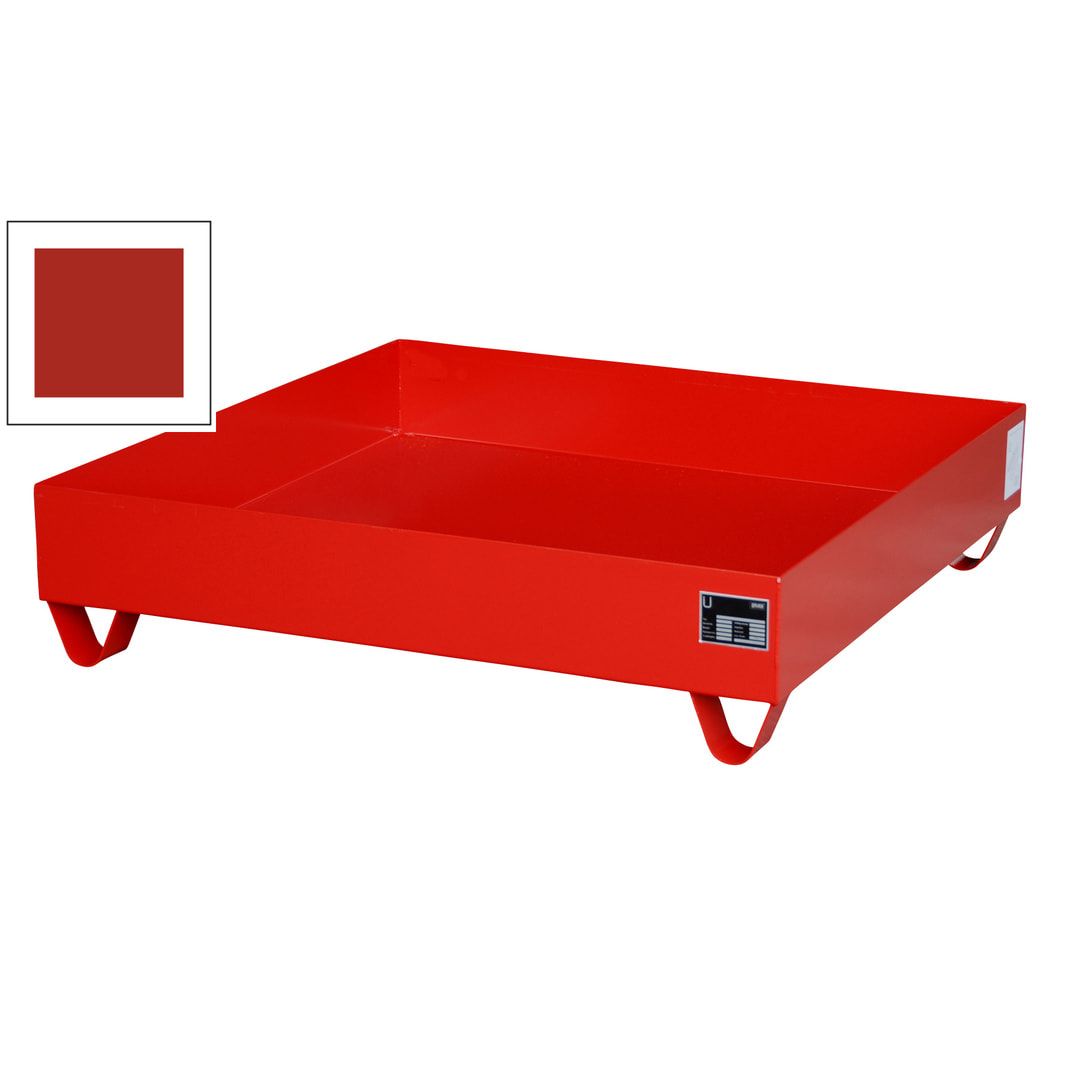 Auffangwanne - 1.200 x 1.200 mm (BxT) - 230 l - Füße - feuerrot