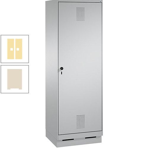 Doppel-Spind, Garderobenschrank, 1 Tür für 2 Abteile a 300 mm, Korpus anthrazitgrau, Türen anthrazitgrau, 1.800 x 600 x 500 mm (HxBxT)