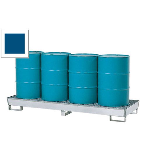 Auffangwanne - 400 l - 850 kg - Gitterrost - Staplerschuhe - 355 x 2.470 x 815 mm (HxBxT) - enzianblau