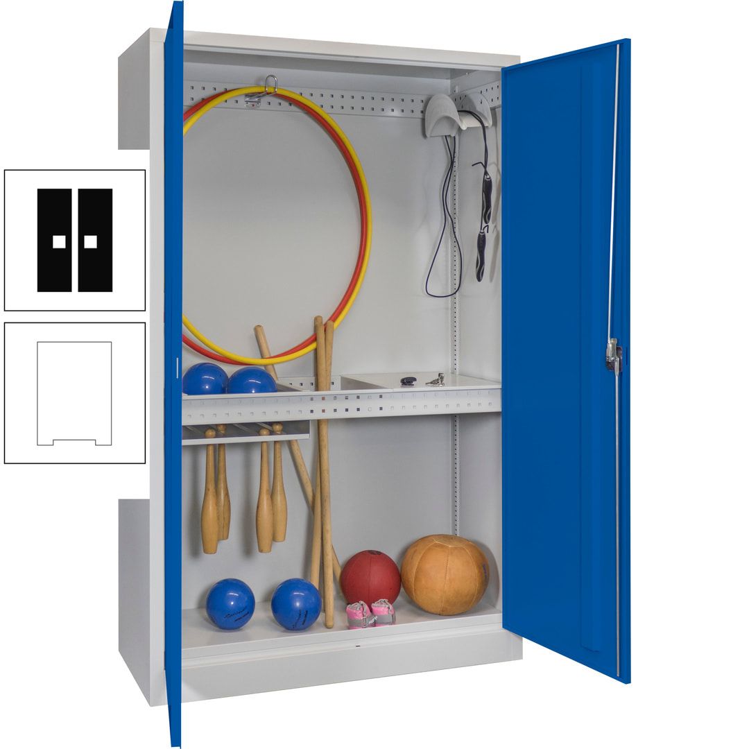 Sportschrank - Vollblechtüren - Variante 3 - 1.950x1.200x500 mm (HxBxT) - anthrazitgrau