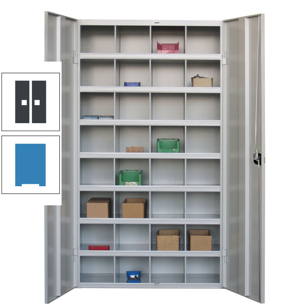 Fächerschrank - Sortierstation - Büroschrank - 32 Fächer - 1.800 x 1.000 x 530 mm (HxBxT) - Materialschrank - anthrazitgrau