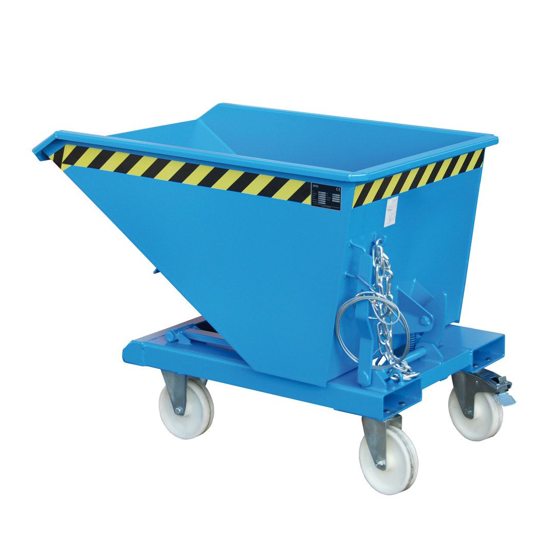 BAUER Kippbehälter - 1.000 l Volumen - 1.500 kg - Scheren-Kippmechanismus - feuerrot