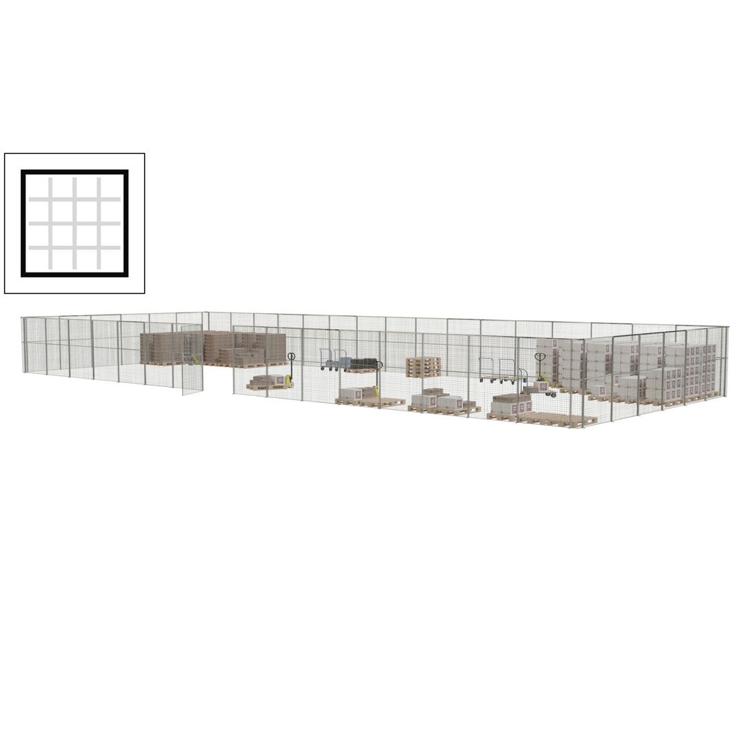 Maschinen Schutzgitter - Hallentrennwand - Sicherheitszaun - Tür - 66 m - 2.200 x 24.400 x 9.400 mm (HxBxT) - enzianblau