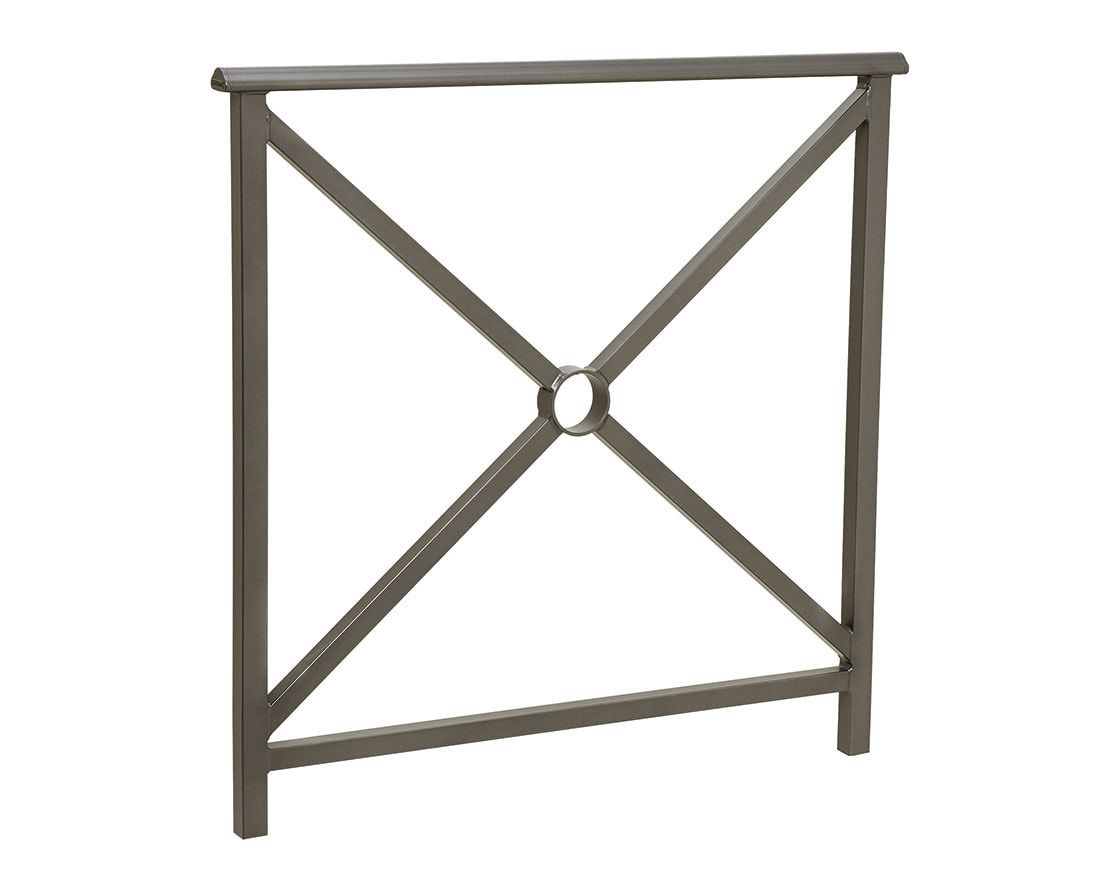 Geländer Kreuz und Kreis - 1.000 x 1.000 mm - abgerundeter Handlauf - Farbe enzianblau - Außengeländer Systemgeländer