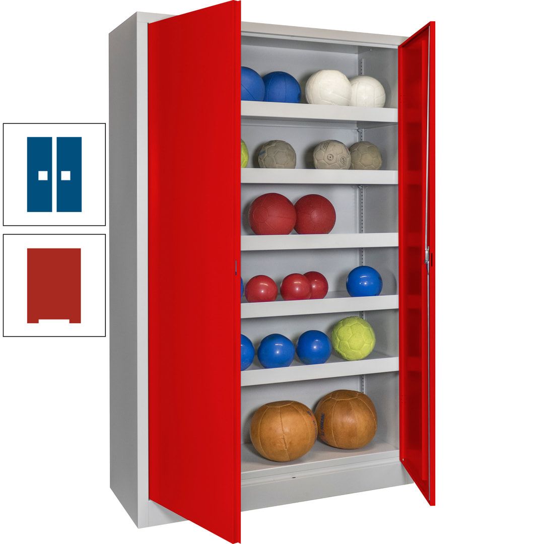 Ballschrank - Vollblechtüren - 5 Böden - 1.950x1.200x500 mm (HxBxT) - anthrazitgrau
