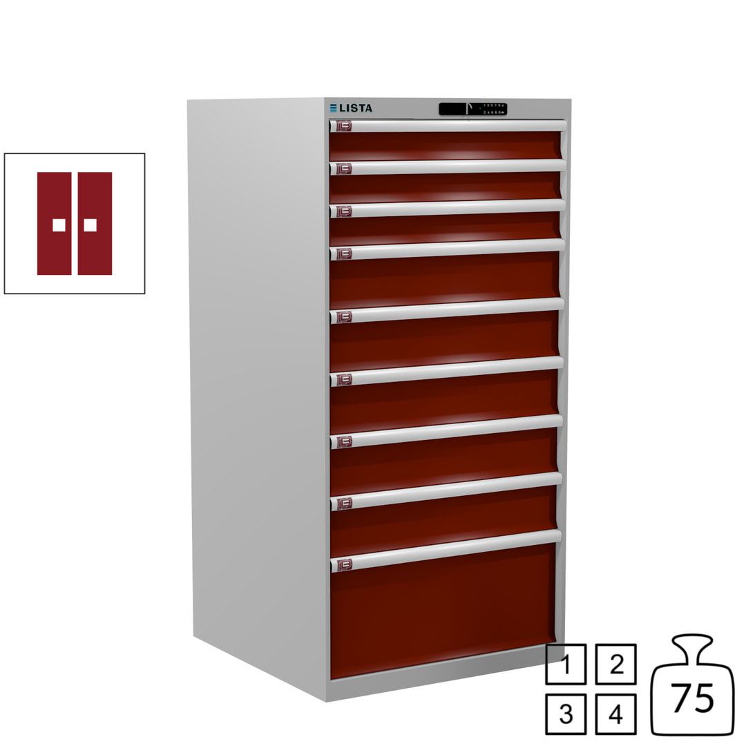 Lista Schubladenschrank - 13.106.010 - 1.450x717x725 mm (HxBxT) - 9 Schubladen - 200 kg - Key Lock - lichtblau (RAL 5012)