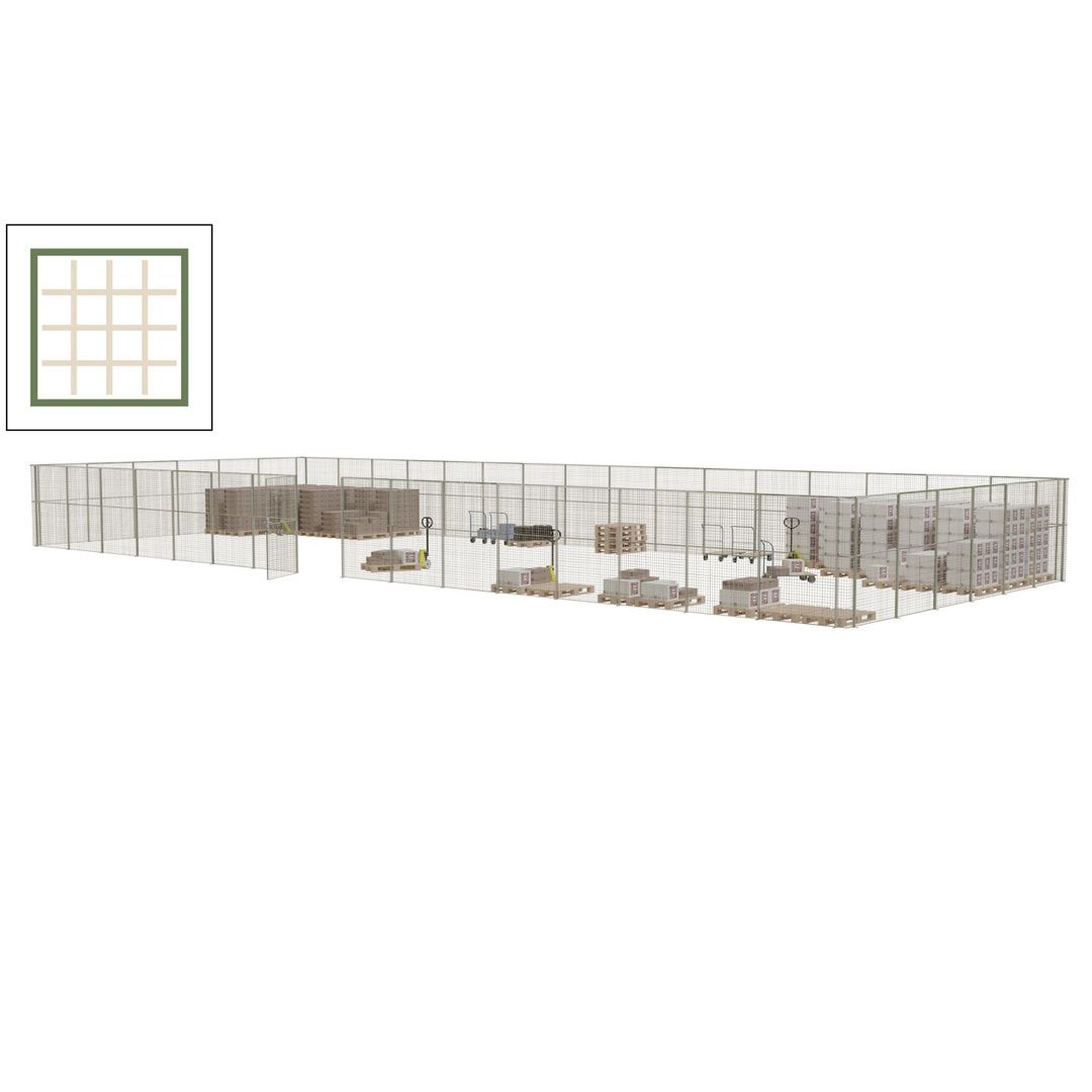 Maschinen Schutzgitter - Hallentrennwand - Sicherheitszaun - Tür - 66 m - 2.200 x 24.400 x 9.400 mm (HxBxT) - enzianblau