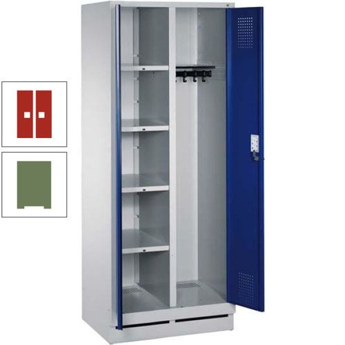 Mehrzweckschrank, Doppeltüren, Füße, 2 Abteile a 300 mm, Korpus anthrazitgrau, Tür anthrazitgrau, 1.800 x 600 x 500 mm (HxBxT)