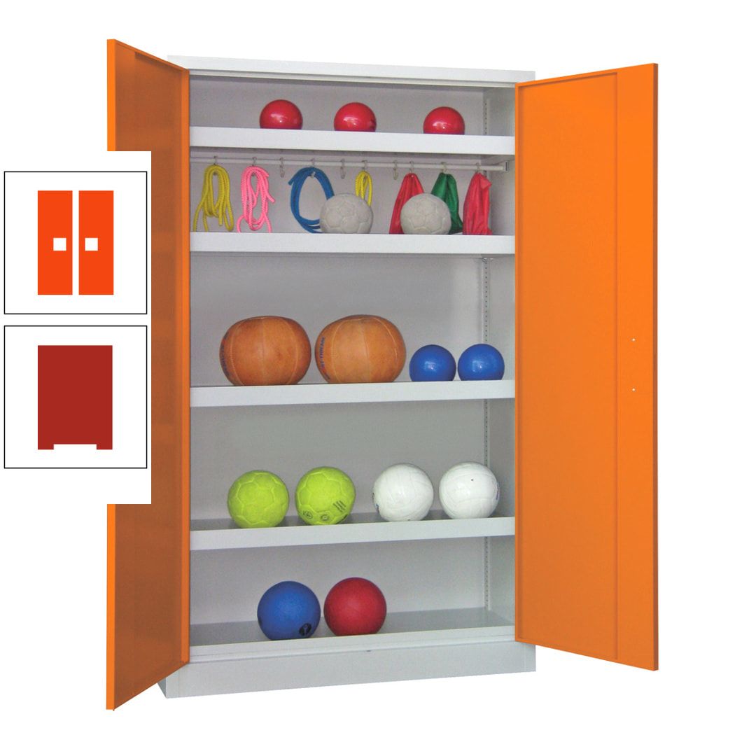 Ballschrank - Vollblechtüren - 4 Böden - 1 Hakenleiste - 1.950x1.200x500 mm (HxBxT) - anthrazitgrau