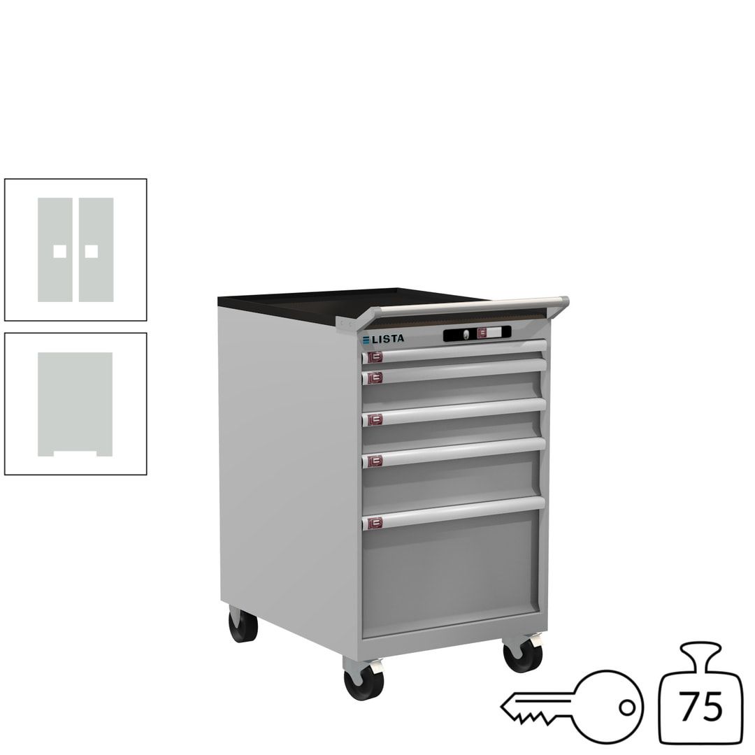 Lista Schubladenschrank - 14.374.010 - 990 x 564 x 725 mm (HxBxT) - 5 Schubladen - 75 kg - Key Lock - lichtblau (RAL 5012)