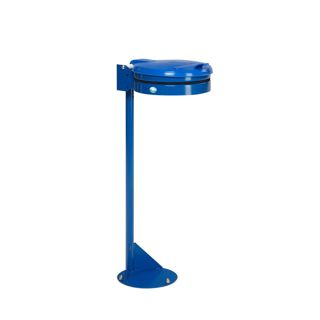 Müllsackhalter - Standgerät - Stahl - Kunststoff Deckel - für 120 l Säcke - 1.050 x 370 x 465 mm (HxBxT) - enzianblau