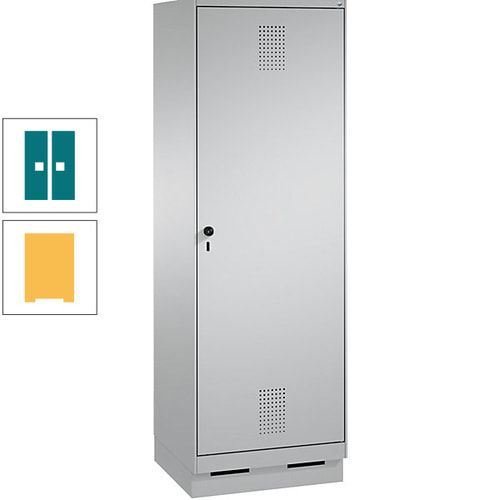 Doppel-Spind, Garderobenschrank, 1 Tür für 2 Abteile a 300 mm, Korpus anthrazitgrau, Türen anthrazitgrau, 1.800 x 600 x 500 mm (HxBxT)