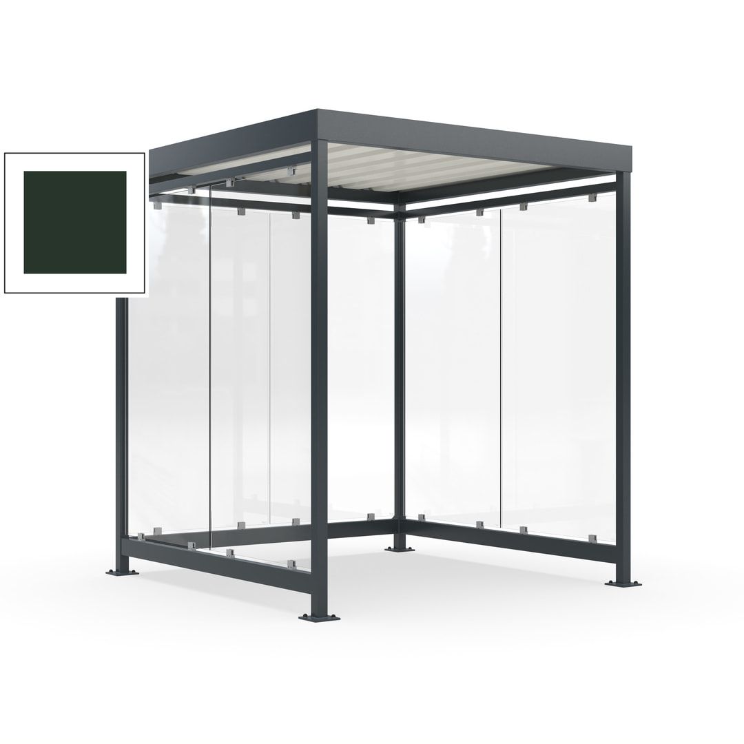 Raucherunterstand, Bushaltestelle, 6-7 Personen, 6 Wände, 2.510 x 2.165 x 2.165 mm (HxBxT), Achatgrau