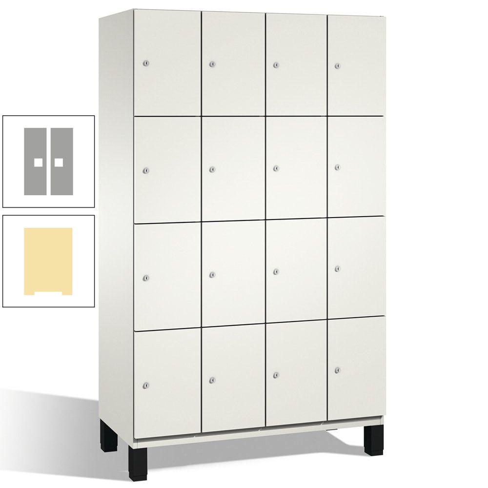 Fächerschrank, Stahlschrank, 16 Fächer, Türöffnungsbegrenzer, mit Füßen, Korpus lichtgrau, Tür anthrazitgrau, 1.980 x 1.200 x 525 mm (HxBxT)