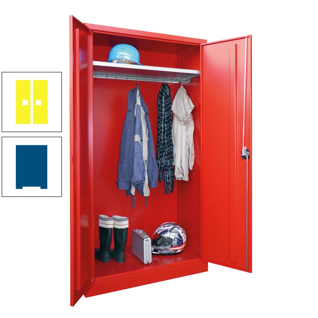 Garderobenschrank - 1.950x1.000x500 mm (HxBxT) - Hutboden, pulverbeschichtet - anthrazitgrau