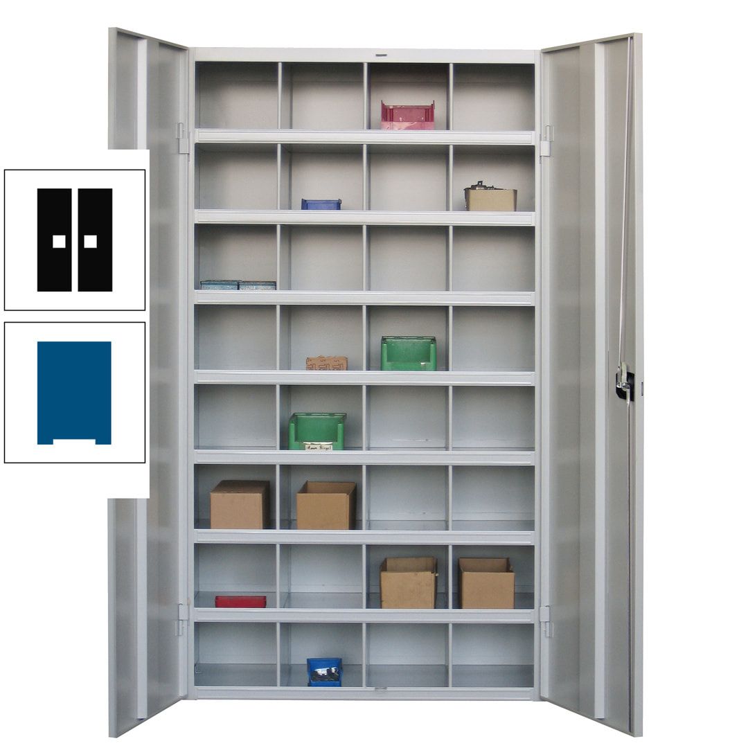 Fächerschrank - Sortierstation - Büroschrank - 32 Fächer - 1.800 x 1.000 x 530 mm (HxBxT) - Materialschrank - anthrazitgrau