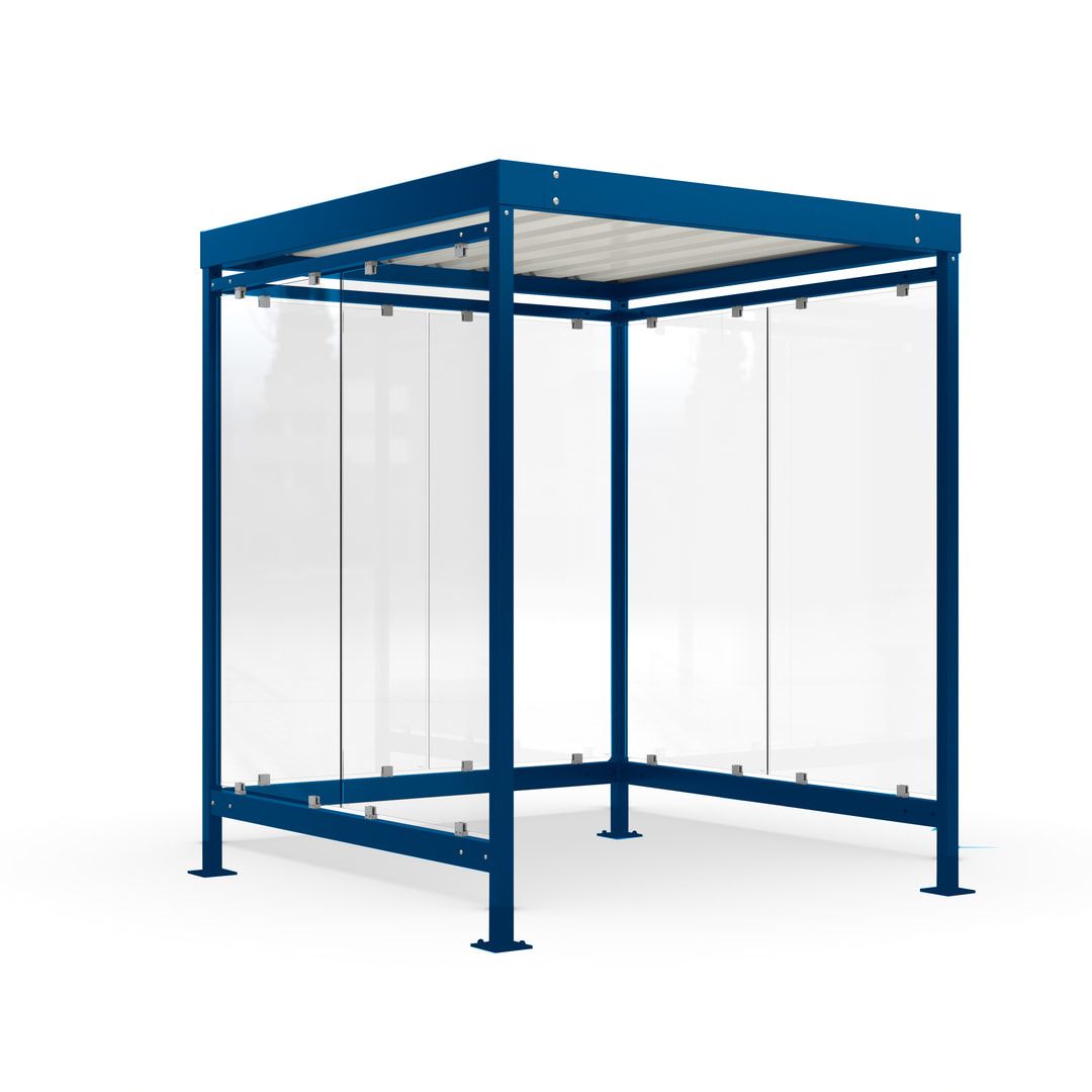 Raucherunterstand, Bushaltestelle, 6-7 Personen, 6 Wände, 2.510 x 2.165 x 2.165 mm (HxBxT), Maigrün
