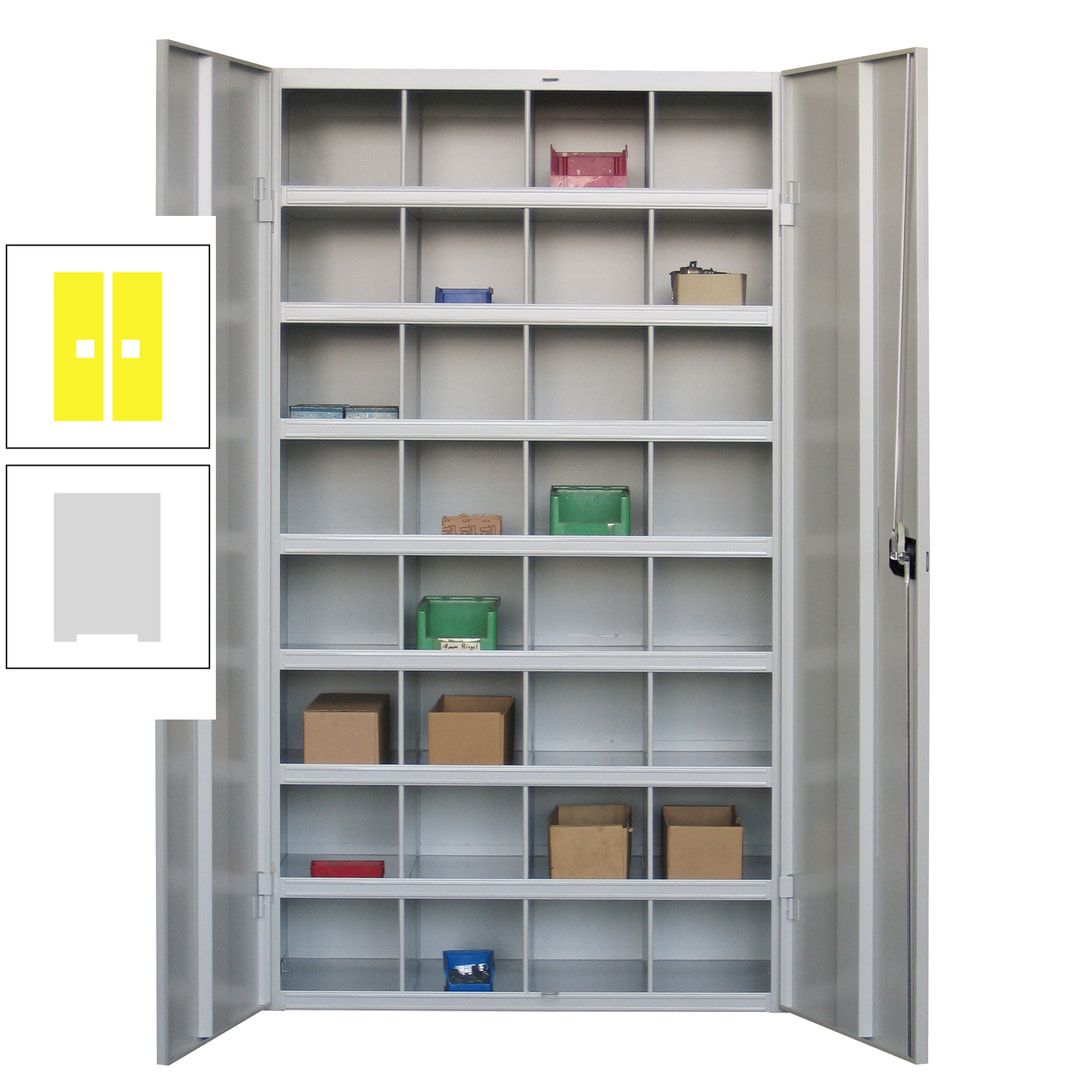 Fächerschrank - Sortierstation - Büroschrank - 32 Fächer - 1.800 x 1.000 x 530 mm (HxBxT) - Materialschrank - anthrazitgrau