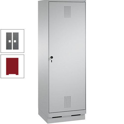 Doppel-Spind, Garderobenschrank, 1 Tür für 2 Abteile a 300 mm, Korpus anthrazitgrau, Türen anthrazitgrau, 1.800 x 600 x 500 mm (HxBxT)