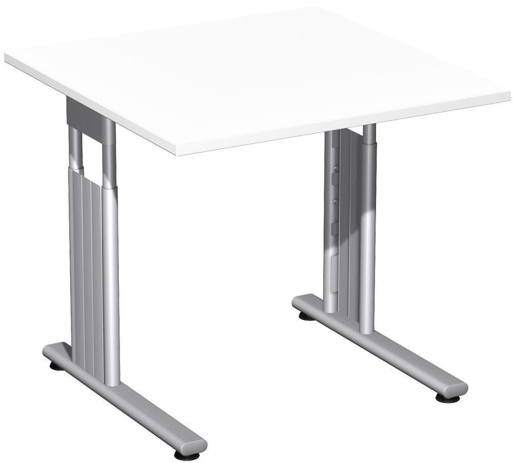 Schreibtisch - C-Fuß Flex - Bürotisch - höhenverstellbar - 820 x 1.200 x 800 mm (HxBxT) - Dekor Ahorn - Gestell silber