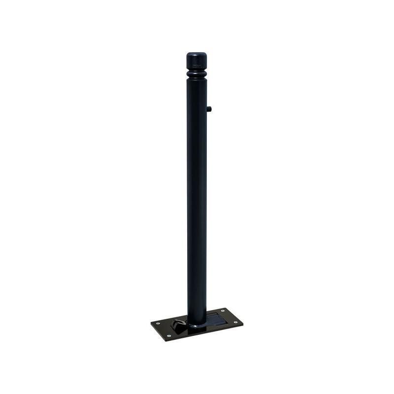 Klappbarer Pfosten mit Ringkopf - 76 x 1.082 mm (DxH) - Überfahrhöhe 98 mm - Farbe enzianblau - Absperrpfosten