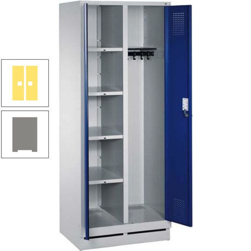 Mehrzweckschrank, Doppeltüren, Füße, 2 Abteile a 300 mm, Korpus anthrazitgrau, Tür anthrazitgrau, 1.800 x 600 x 500 mm (HxBxT)