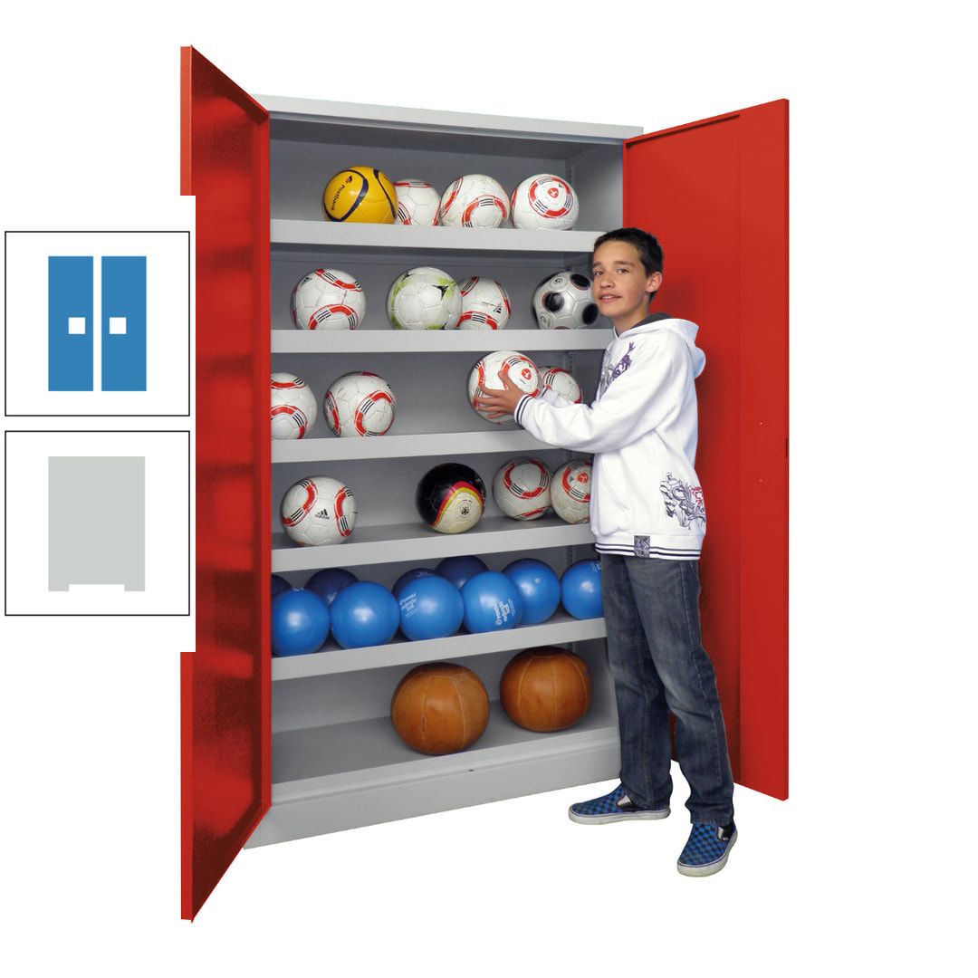 Ballschrank - Vollblechtüren - 5 Böden - 1.950x1.500x500 mm (HxBxT) - anthrazitgrau