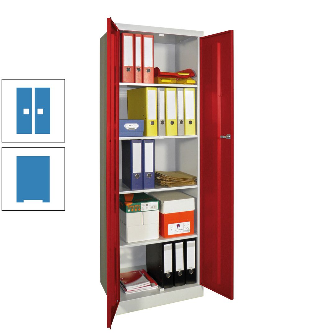 Aktenschrank - Sockel - 4 Böden - 1.800x600x500 mm (HxBxT) - Zylinderschloss - anthrazitgrau