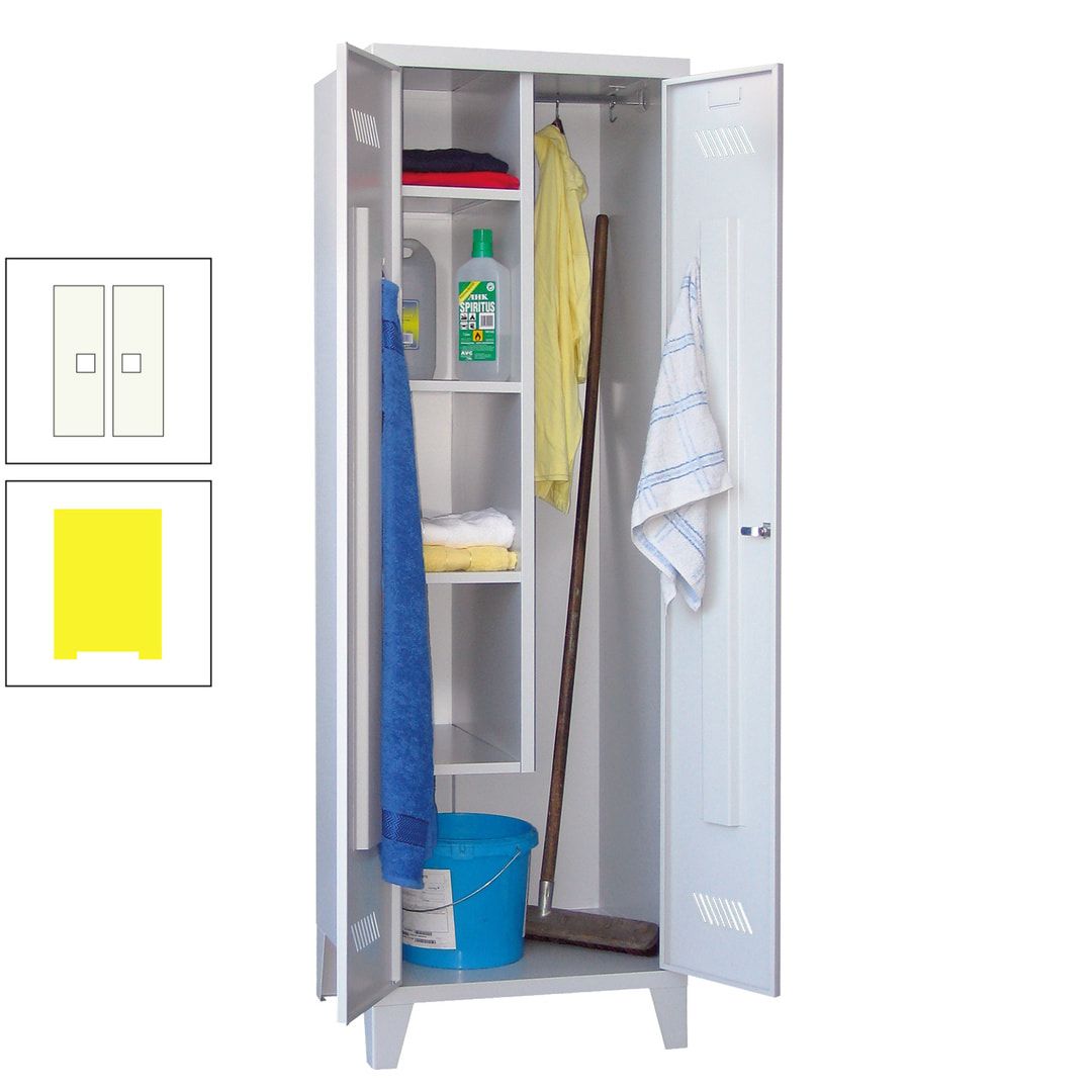 Putzschrank mit Füßen - 1 Abteil mit Trennwand - 1.850x600x500 mm (HxBxT) - Drehriegel - anthrazitgrau