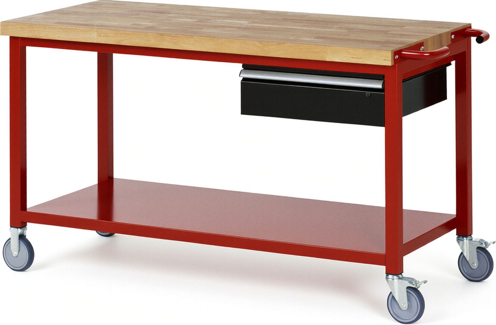 Mobile Werkbank mit Ablageboden - 1 Schublade - 150:1 - höhenverstellbar 880-1.080 mm - 1.500 x 700 mm (BxT) - 450 kg - Anthrazitgrau