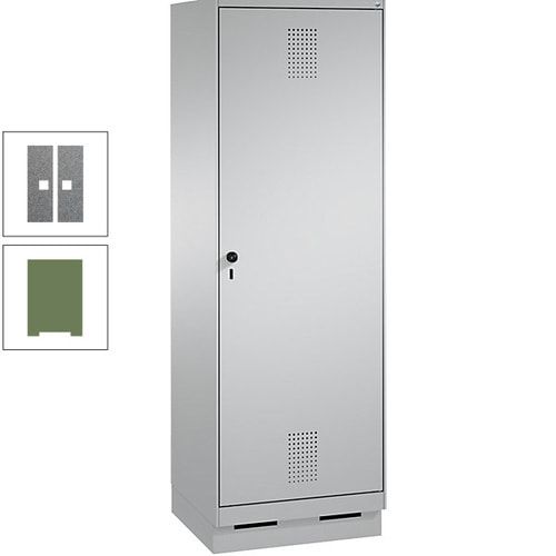 Doppel-Spind, Garderobenschrank, 1 Tür für 2 Abteile a 300 mm, Korpus anthrazitgrau, Türen anthrazitgrau, 1.800 x 600 x 500 mm (HxBxT)