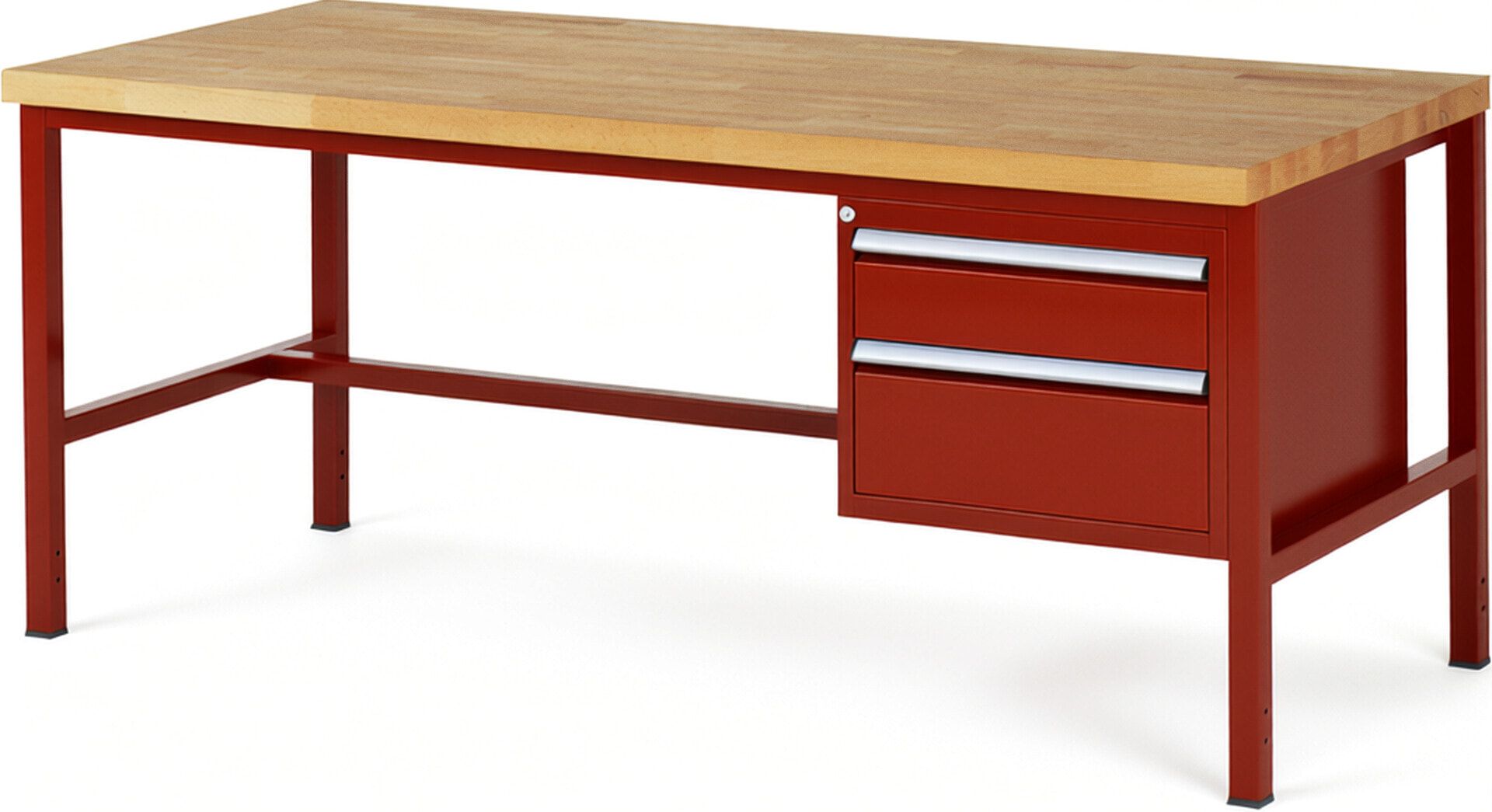 Werkbank - 2 Schubladen - Teilauszug - 150:1 / 210:1 - Höhe 840-1.040 mm - 2.000 x 900 mm - 1.250 kg - Buche - Anthrazitgrau