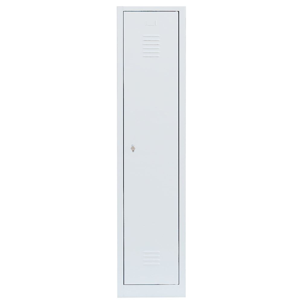 Garderobenschrank, Garderobenspind, 1 Abteil, 1.800 x 415 x 500 mm (HxBxT), Stahl, Korpusfarbe: lichtgrau, Frontfarbe: anthrazitgrau