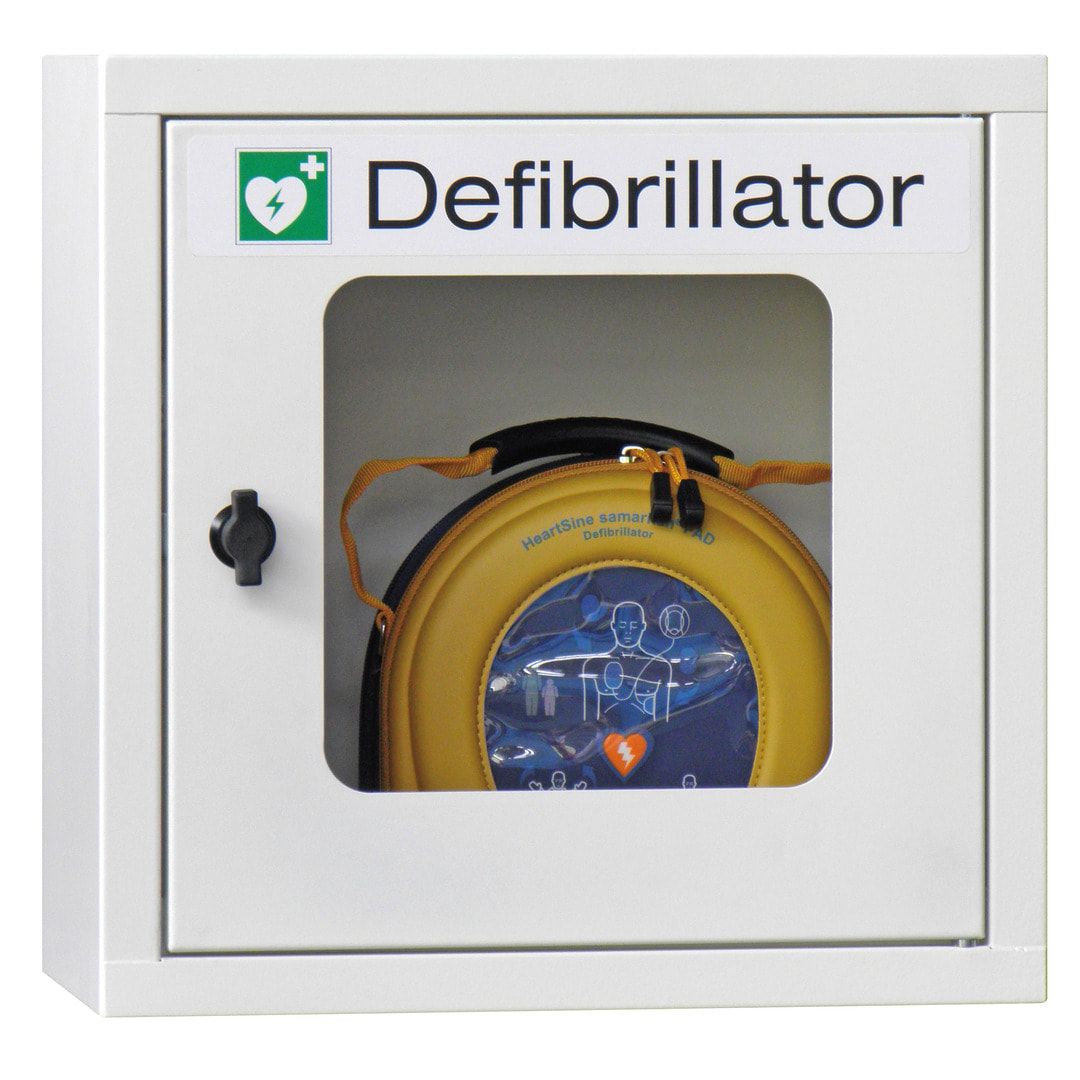 Defibrillatorenschrank - 400 x 400 x 200 mm (HxBxT) - Sichtfenster - anthrazitgrau