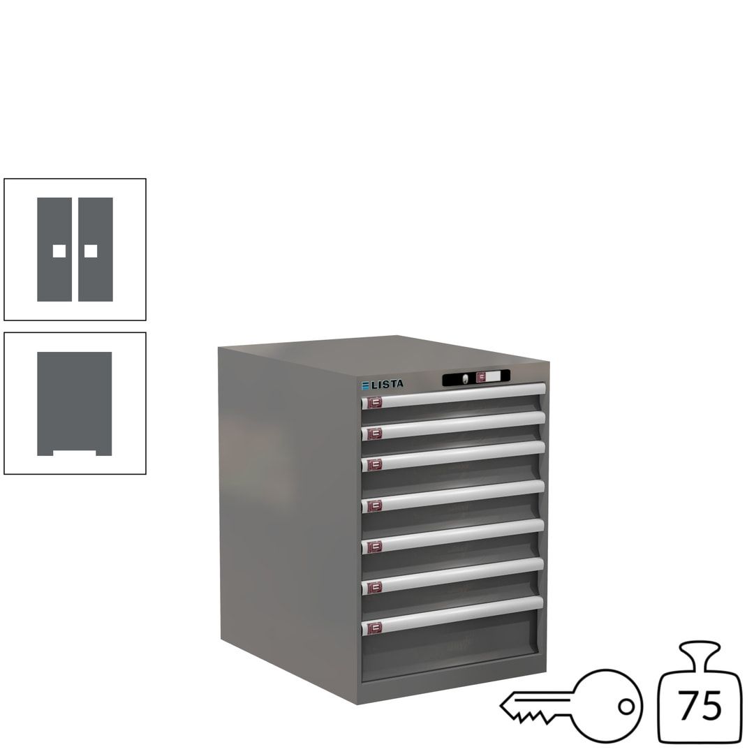 Lista Schubladenschrank - 14.367.010 - 800x564x725 mm (HxBxT) - 7 Schubladen - 75 kg - Key Lock - lichtblau (RAL 5012)