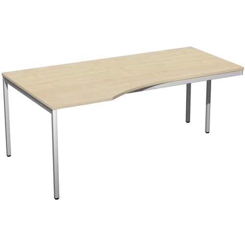 Schreibtisch - 4-Fuß Eco - Eckschreibtisch links- 720 x 1.800 x 1.000 mm (HxBxT) - Gestell lichtgrau - Ahorn